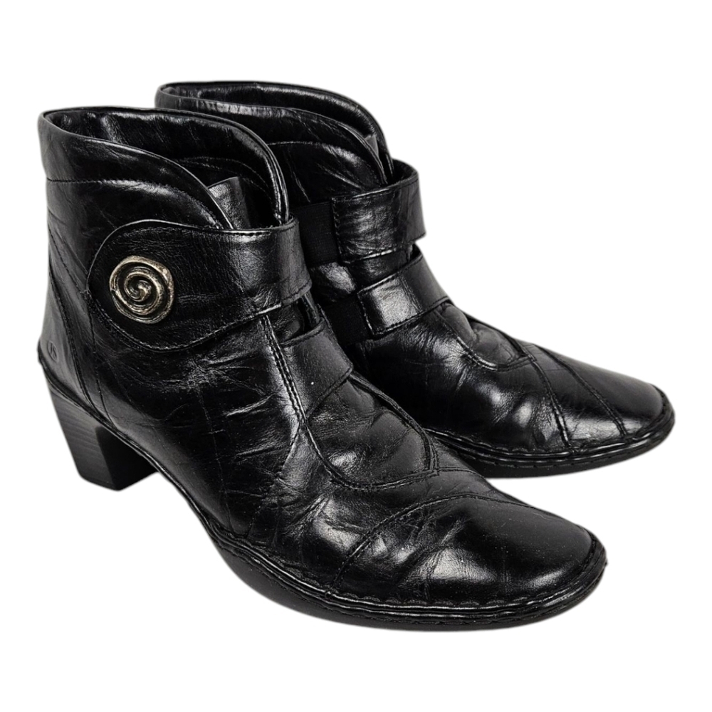Josef Seibel Black Leather Ankle Boots​​​​​​